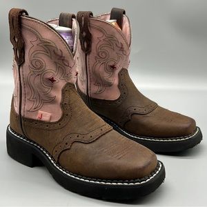 Justin Kids Gypsy Brown Leather Cowgirl Boots
